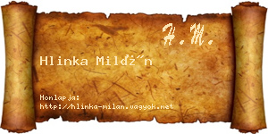 Hlinka Milán névjegykártya