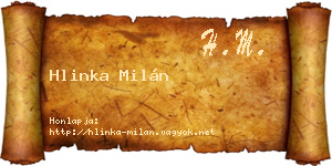 Hlinka Milán névjegykártya
