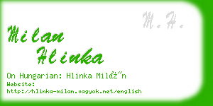 milan hlinka business card